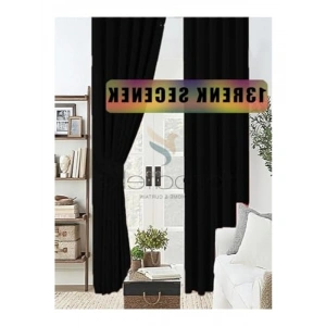 Kalın Blackout Güneşlik Fon Perde, Düz Dikim, 120 x 250 cm