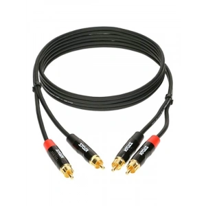 Kaliteli Siyah 3m 2x RCA - 2x RCA Altın Uçlu Kablo