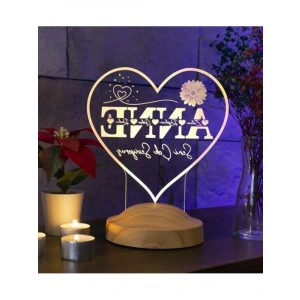 Kalp Şeklinde Kişiye Özel LED Lamba, İsim Yazılı