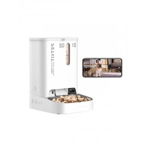 Kameralı Çift Hazneli Akıllı Mama Kabı - Beyaz, Kullanışlı