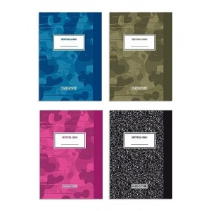 Kamuflaj Desenli A4 Kareli Defter Seti (4lü)