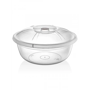 Kapaklı 24 litre şeffaf plastik hamur leğeni