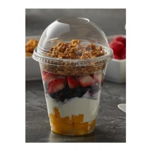 Kapaklı 350 cc Pet Plastik Milkshake Limonata Bardağı - 50 Adet