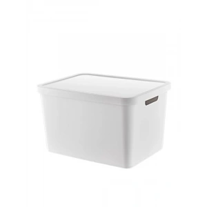 Kapaklı Çok Amaçlı Depolama Kutusu, 18 L, Beyaz