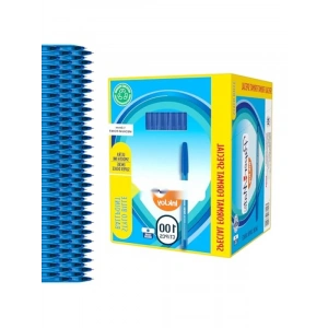 Kapaklı Mavi Renkli Ofis Kalemi (80+20)