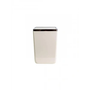 Kapaklı Plastik Kova, 6L Kapasite, Bej Renk
