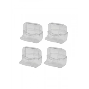 Kapaklı Şeffaf Kuş Yemliği (4 Adet)