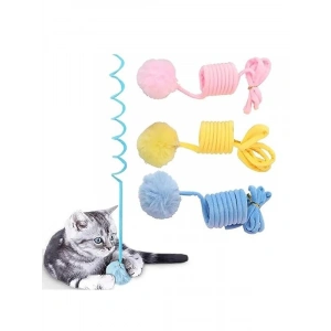Kapı Askılı İnteraktif Kedi Oyuncağı, Peluş Top ve Zilli Oyun Aracı