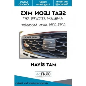Kaplama Sticker Seti, Mat Siyah, Seat Leon Mk3 Uyumlu