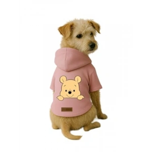 Kapüşonlu Pembe Kedi ve Köpek Kıyafeti, İçi Polarlı