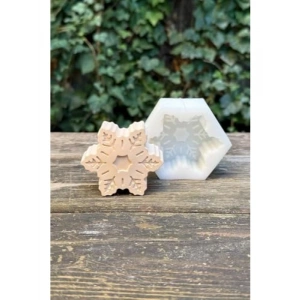 Kar Tanesi Desenli Silikon Mum Kalıbı