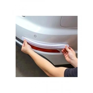 Karbon Desenli Beyaz Araba Tampon Koruyucusu, 2li Set