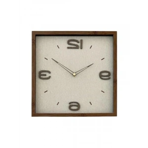 Kare Ahşap Duvar Saati - 30 cm, Kahverengi