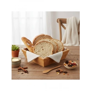 Kare Orta Boy Bambu Ekmeklik/Meyvelik, 20 cm