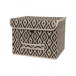 Kare Şekilli Kapaklı Kumaş Kutu Organizer - 30 x 30 x 23 cm