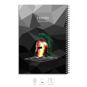 Kareli A4 Defter 200 Sayfa Siyah Spiralli