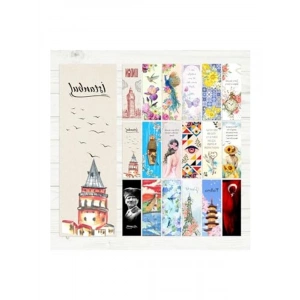 Karışık Desenli 18 Adet Kitap Ayracı Seti, Farklı Tasarımlar