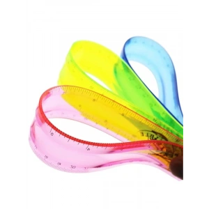 Karışık Renklerde 30 cm Uzunlu 3 Adet Kırılmaz Cetvel Seti