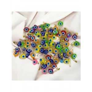 Karışık Renkli Nazar Boncuğu Çengelli İğne Seti, 10 Adet