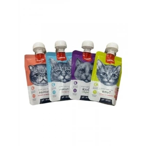 Karışık sıvı kedi ödül maması, 4 x 90 g pratik paket
