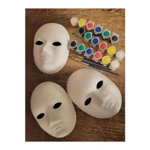 Karton Maske ve Boyama Seti - 3lü Eğlenceli Aktivite