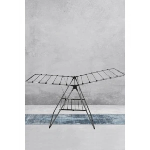 Katlanabilir Metal Çamaşır Kurutma Askısı - Gri