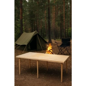Katlanır Ahşap Piknik ve Kamp Masası - 70x150 cm