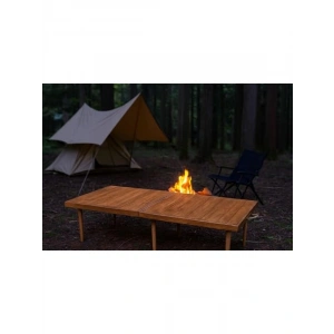 Katlanır Bahçe Masası - 50x50 cm, Ceviz Renk