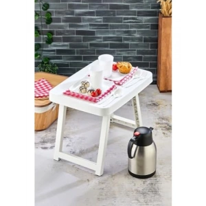 Katlanır Küçük Boy Masa - Beyaz 36x49x38 cm