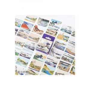 Katsushika Hokusai Temalı 45 Adet Sticker Seti, Bullet Journal İçin