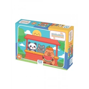 Kawaii Capybara Temalı 100 Parça Çocuk Puzzle Seti