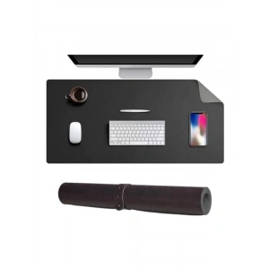 Kaymaz Deri Mouse Pad, 60x30 cm, Suya Dayanıklı, Çift Taraflı Kullanım