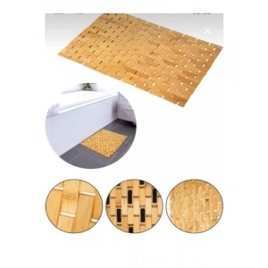 Kaymaz Tabanlı Bambu Banyo Paspası, 40 x 60 cm