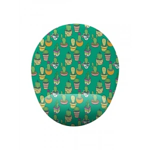 Kaymaz Tabanlı Kaktüs Desenli Bilek Destekli Mouse Pad