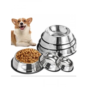 Kaymaz Tabanlı Paslanmaz Çelik Mama ve Su Kabı, 18 cm