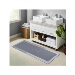 Kaymaz Tabanlı Uzun Gri Banyo Paspası, Süper Emici, 40 x 120 cm