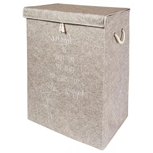 Keçe Kapaklı Çok Amaçlı Çamaşır Sepeti (55x40x30 cm)