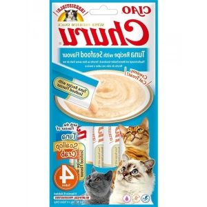 Kedi Atıştırmalıkları, Ton Balığı ve Deniz Ürünlü 4 Çubuk