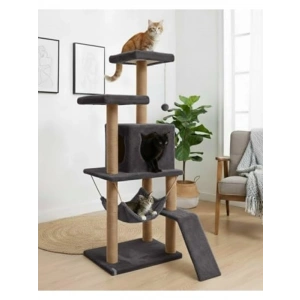 Kedi Tırmalama Kulesi, 124 cm Yüksekliğinde, Platformlu