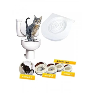 Kedi Tuvalet Eğitim Seti, Kedi Klozet Aparatı ile Pratik Eğitim Çözümü