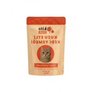 Kedi Yemeği, Kuzu Etli 80 Gr Paket, Taze İçerik