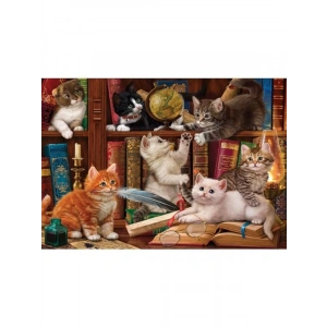 Kediler ve Kitaplar Temalı 500 Parça Puzzle