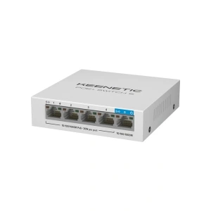 Keenetic PoE+ Switch 5, 1X1Gbit, 4X1Gbit PoE+ Port, IEEE 802.3AF/AT (Max.30W/Port), 60Watt