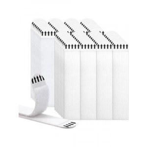 Kendinden Yapışkanlı Beyaz Cırt Cırt Bant, 4 Çift, Güçlü Yapışma