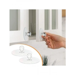 Kendinden Yapışkanlı Kristal Kulp Askısı - 2 Adet, Çok Amaçlı Kullanım