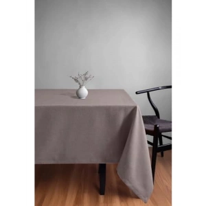 Keten Dokulu Masa Örtüsü – Açık Vizon, 140x260 cm
