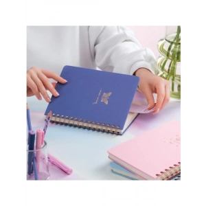 Keten Kapaklı Lila Renkli Spiralli Not Defteri - A5