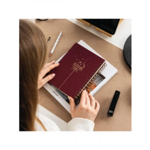 Keten Kapaklı Süresiz A5 Planlayıcı Ajanda - Bordo