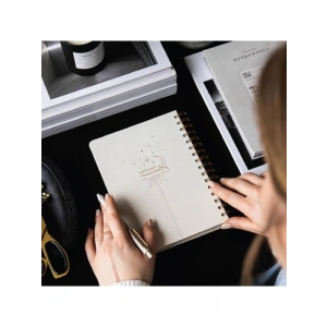 Keten Kapaklı Süresiz A5 Planlayıcı Ajanda - Krem