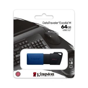 Kingston DTXM-64GB 64GB USB3.2 Gen 1 DataTraveler Exodia M (Black + Blue) Flash Bellek